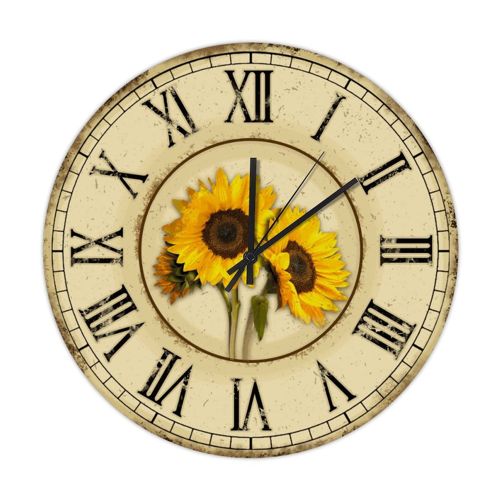 Horloge tournesol en bois vintage pour créer des souvenirs en famille