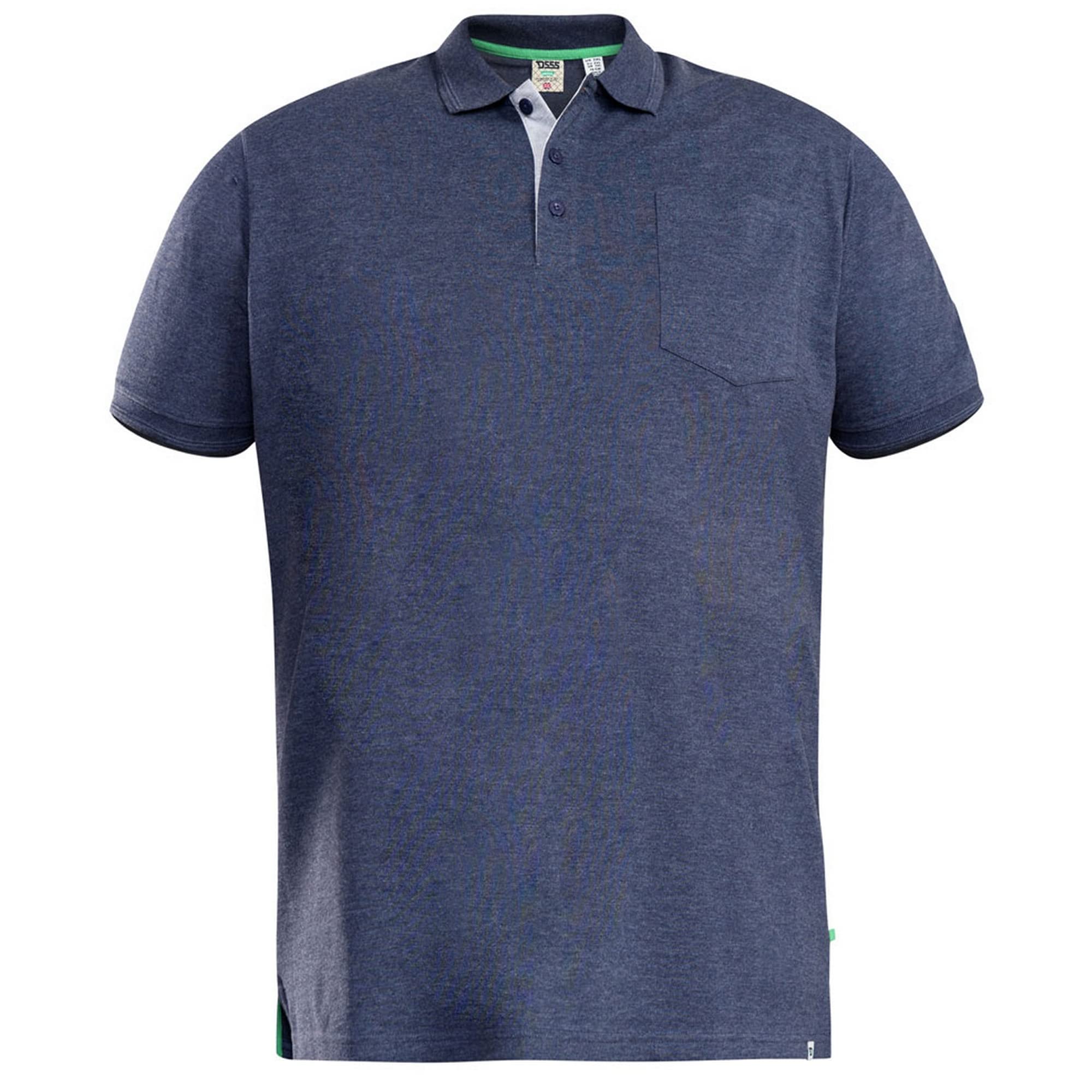 D555 Grant Pique Polo Shirt, Denim Marl, Size 7Xl, Men