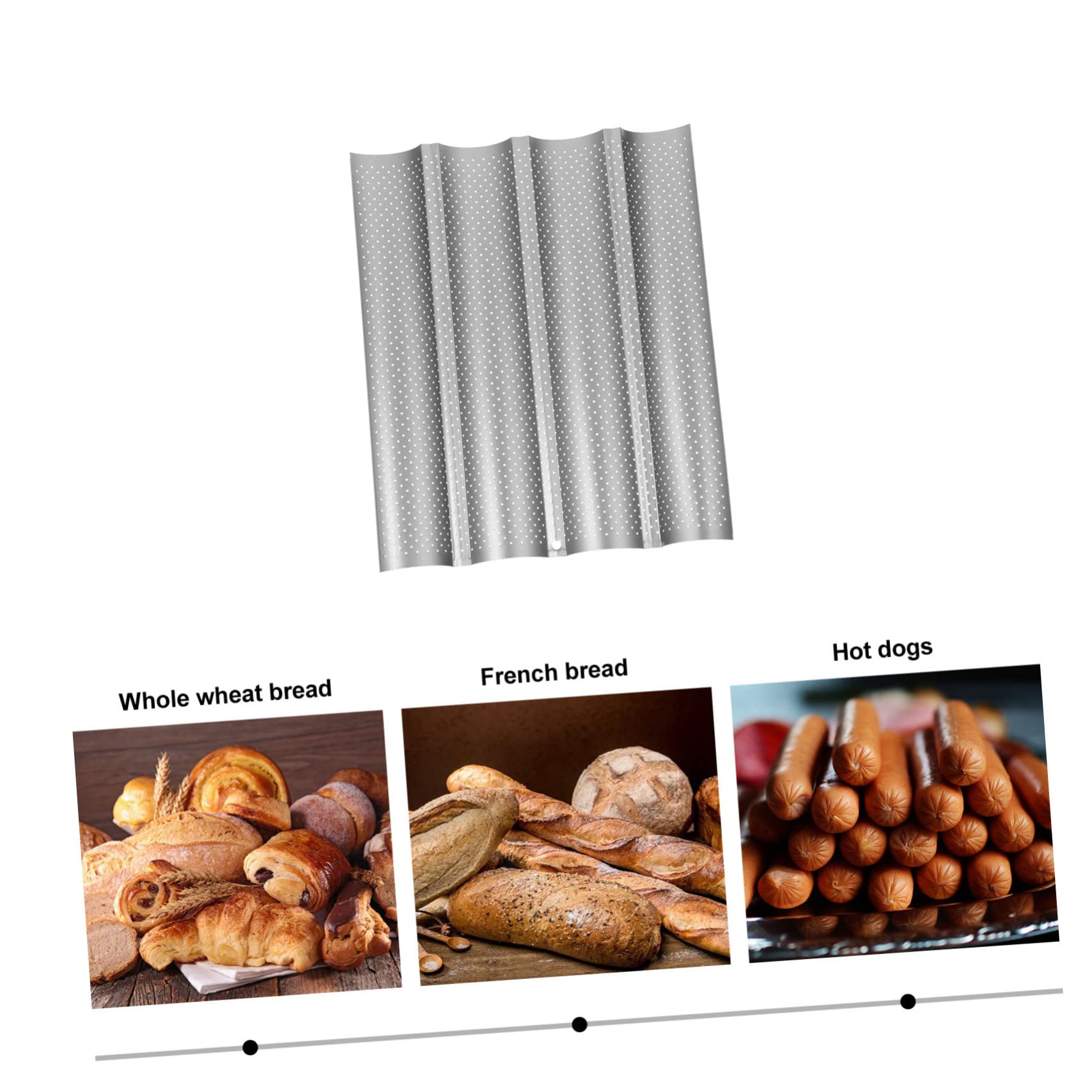 SOLUSTRE Vier Schlitz Backform Aus Kohlenstoffstahl Antihaft Französische Baguette Backblech Für Küche Und Bäckerei Energiesparend Leicht Zu Reinigen