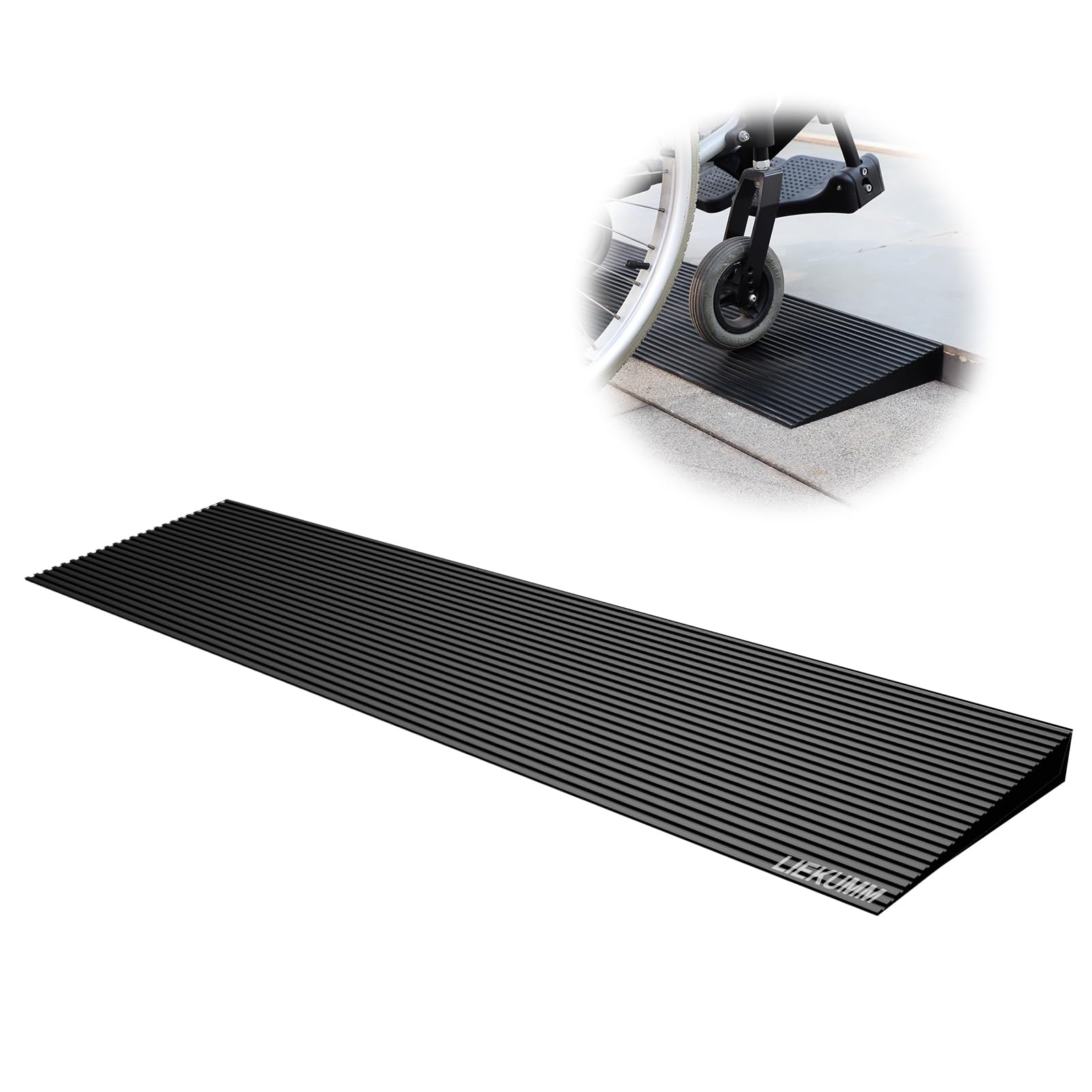 Liekumm Straight Rubber Ramp Wheelchair Ramp 3.5 Cm Height, 650 Kg Load Capacity Non-Slip Threshold Ramp, Ramps For Wheelchairs, Mobility Scooters, Electric Wheelchairs, Bicycles, Wheelchair Ramps For Doorways, Steps