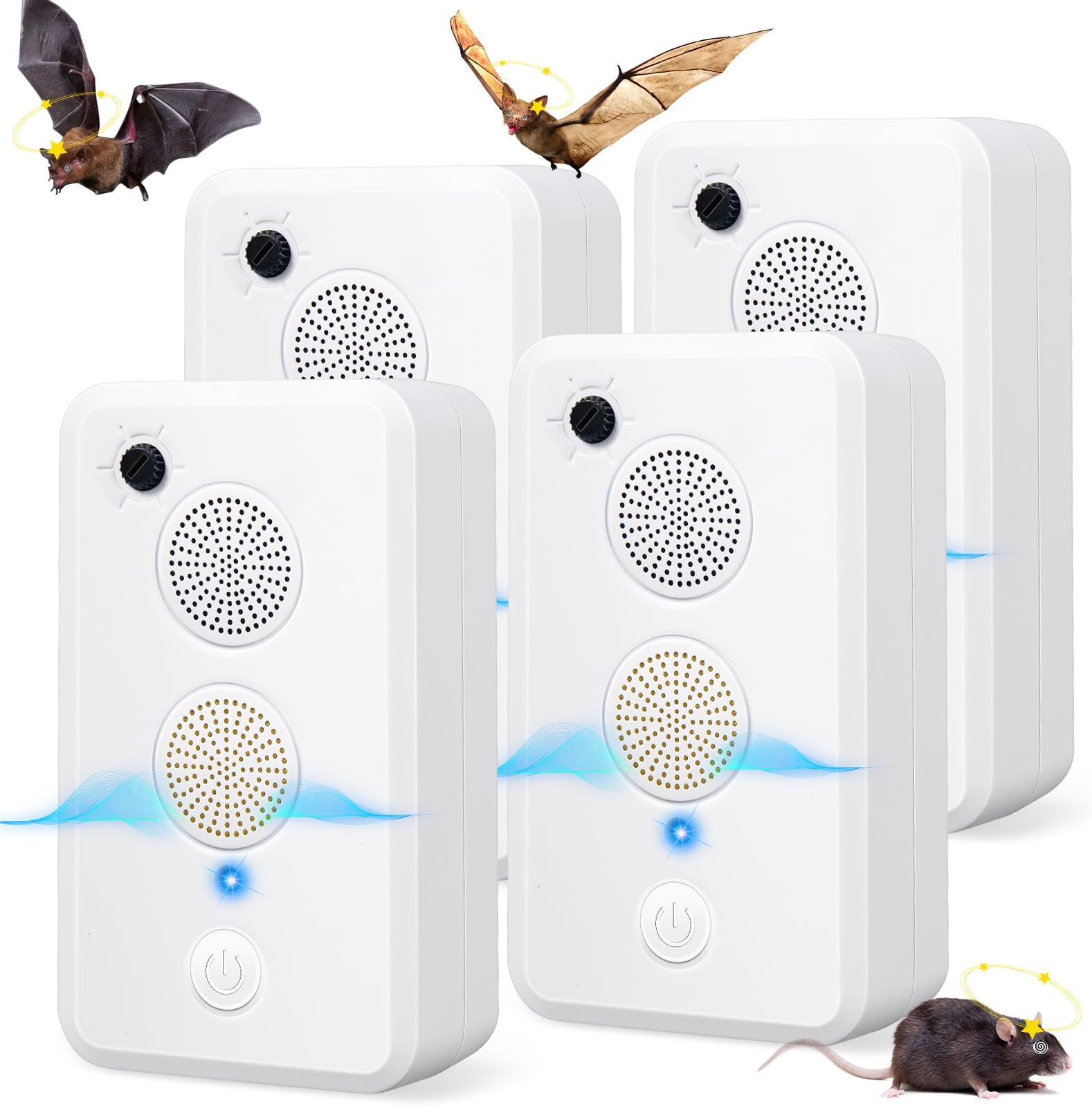 2026 New Ultrasonic Bat Repellent for Attic, Rechargeable Bat Deterrent Devices for Outdoor & Indoor Use – Keep Bats Away from House, Porch, Roof – Electronic Bird Repellent Removal Exclusion System