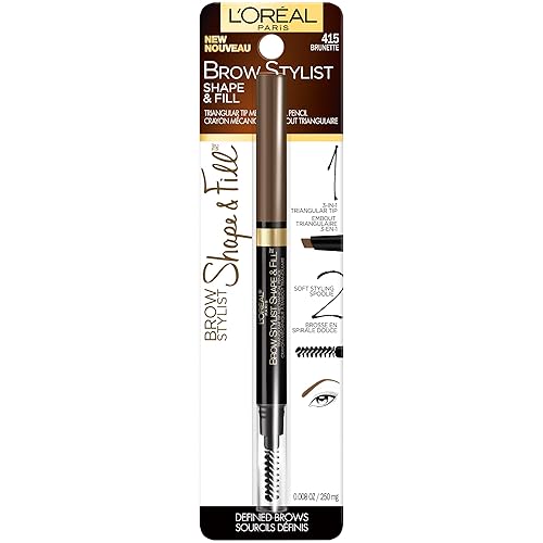 Vista 21 de L'Oreal Paris Brow Stylist Shape & Fill - Lápiz de maquillaje mecánico para cejas de ojos, rubio oscuro, 0.008 onzas