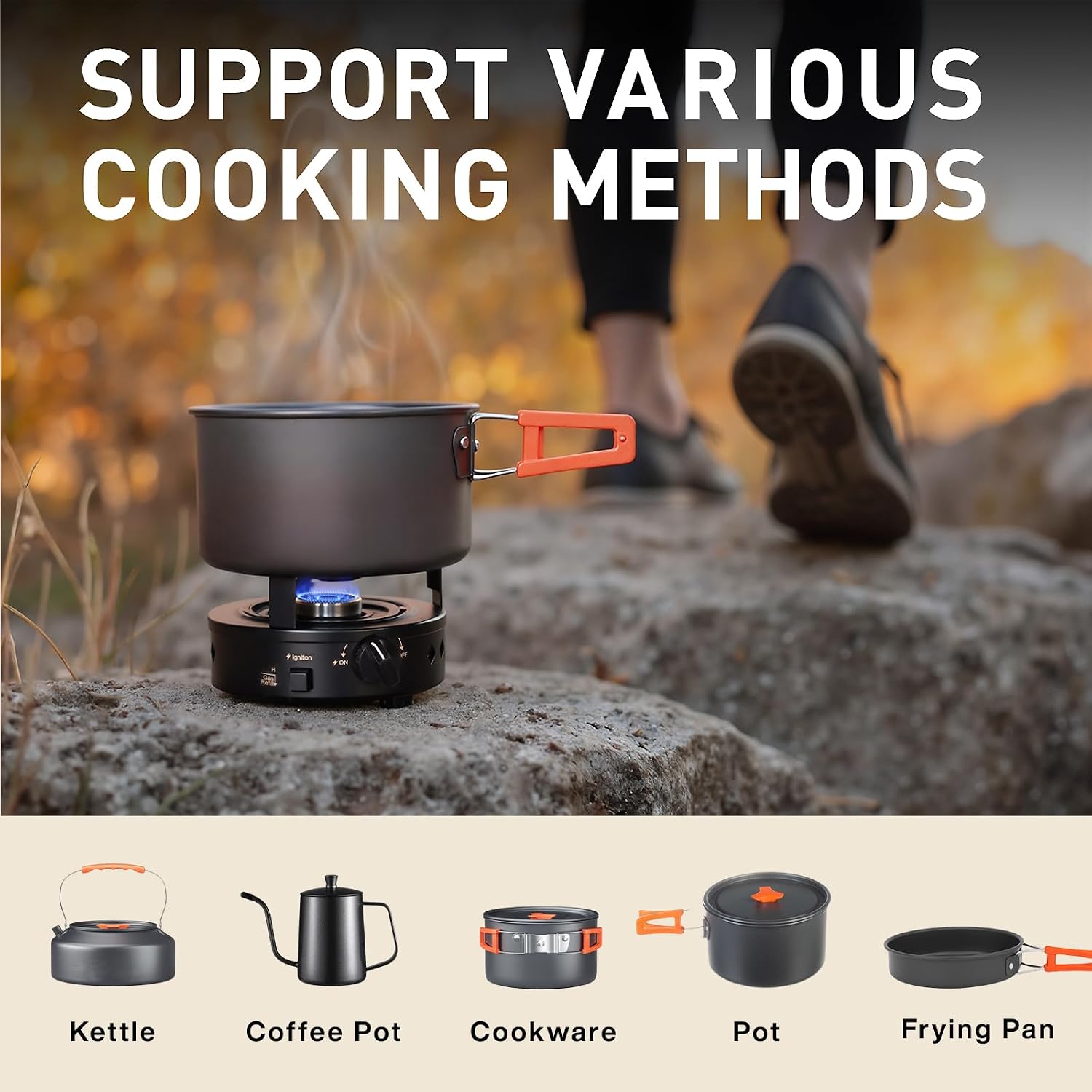 BLUEFIRE Butane Mini Burner Camping Stove for Tabletop Coffee Siphon Syphon/w Furnace Stand Espresso Maker Chafing Soup