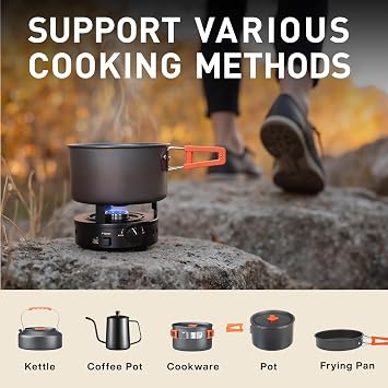 Bluefire ブタン ミニバーナー キャンプストーブ 卓上コーヒーサイフォンサイフォン/炉スタンド付き エスプレッソメーカー チャフンスープ付き