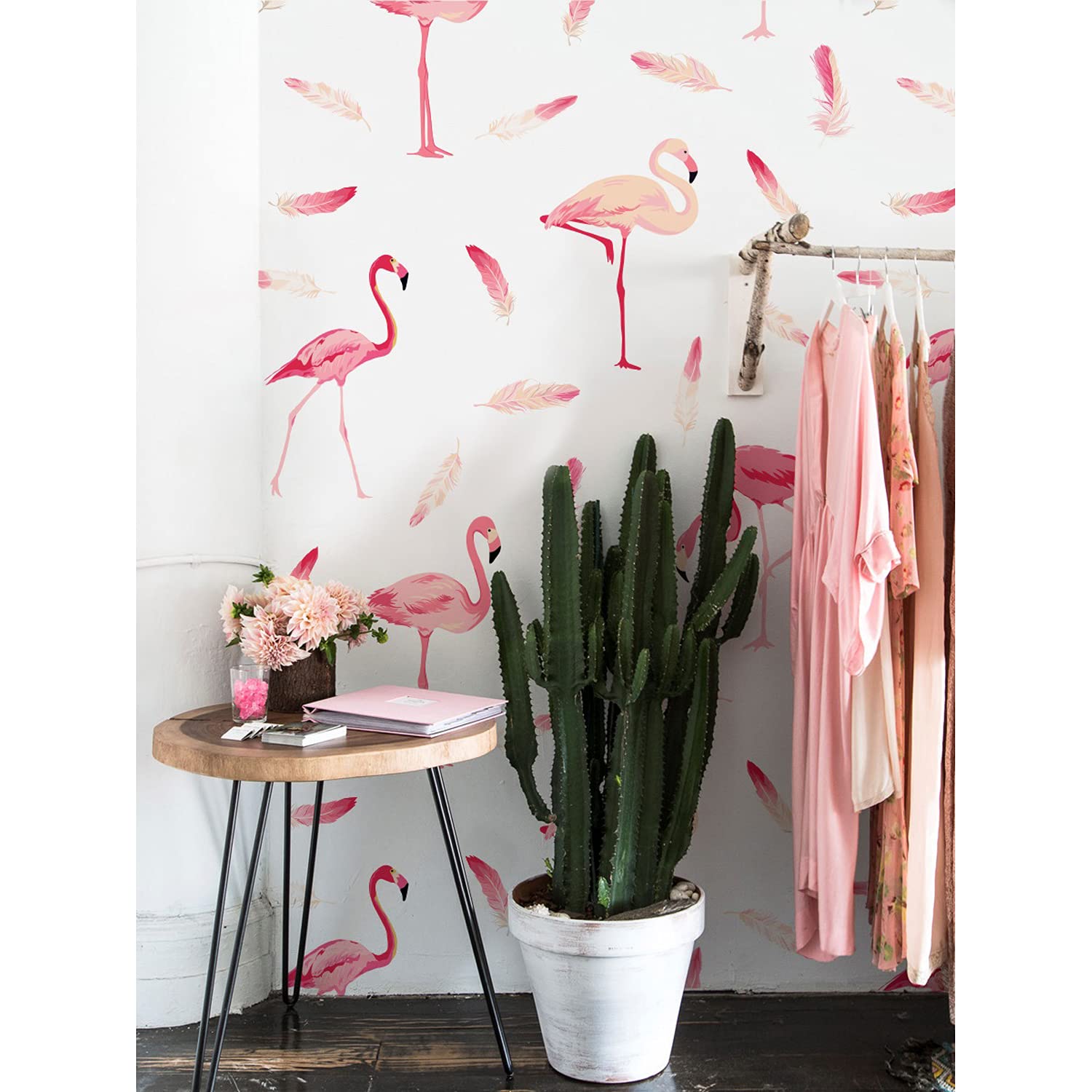 Papier peint flamant pour chambre et salon : grand décor mural 290x290cm
