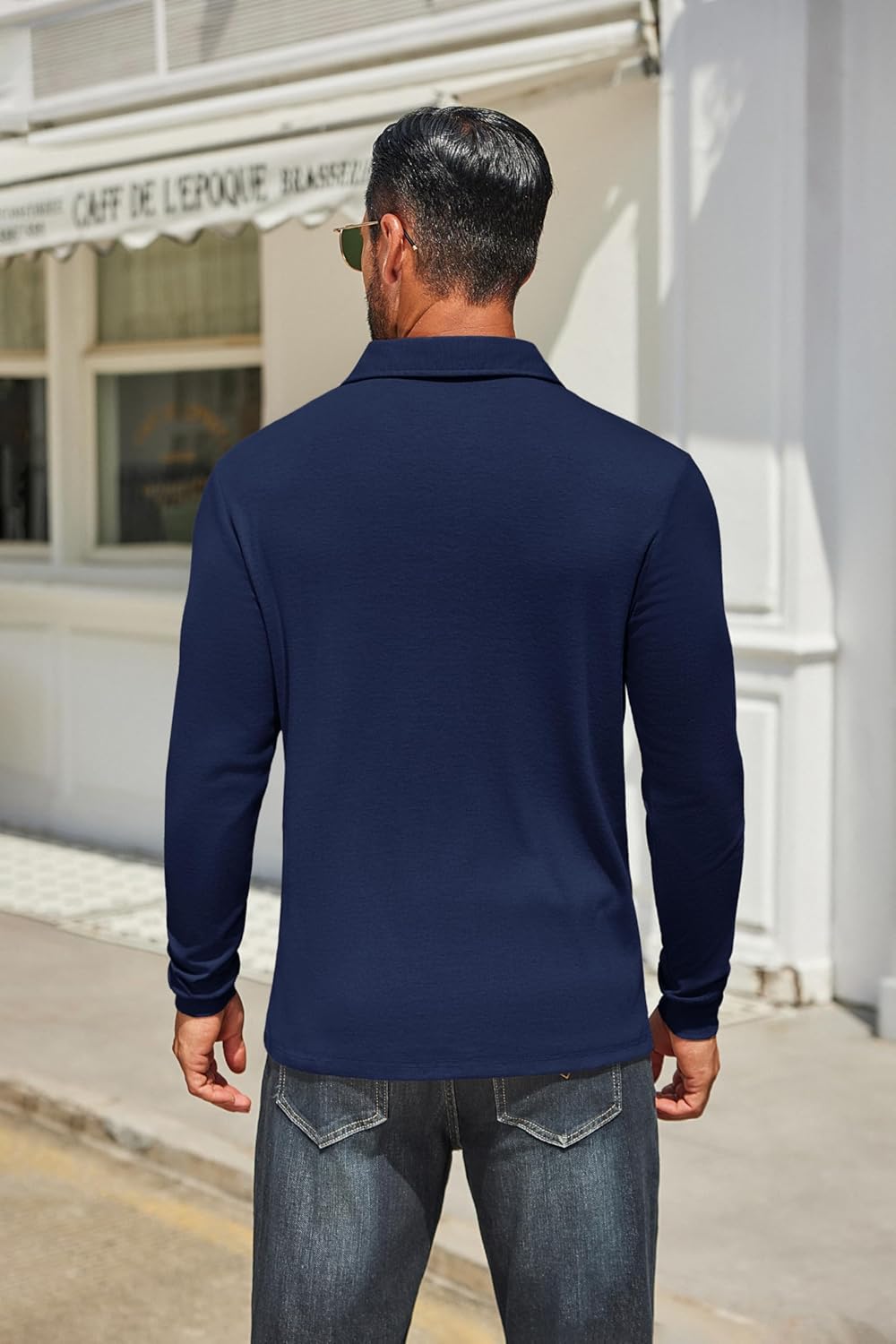 COOFANDY Mens Long Sleeve Polo Shirts Classic Casual Button Polo Tee Lightweight Collared Golf Shirt - Image 3