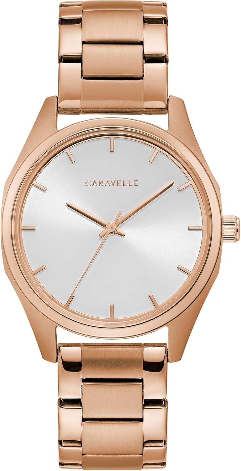 Caravelle by Bulova min/ Max Quartz Ladies Watch, Stainless Steel , Rose Gold-Tone (Model: 45L179)