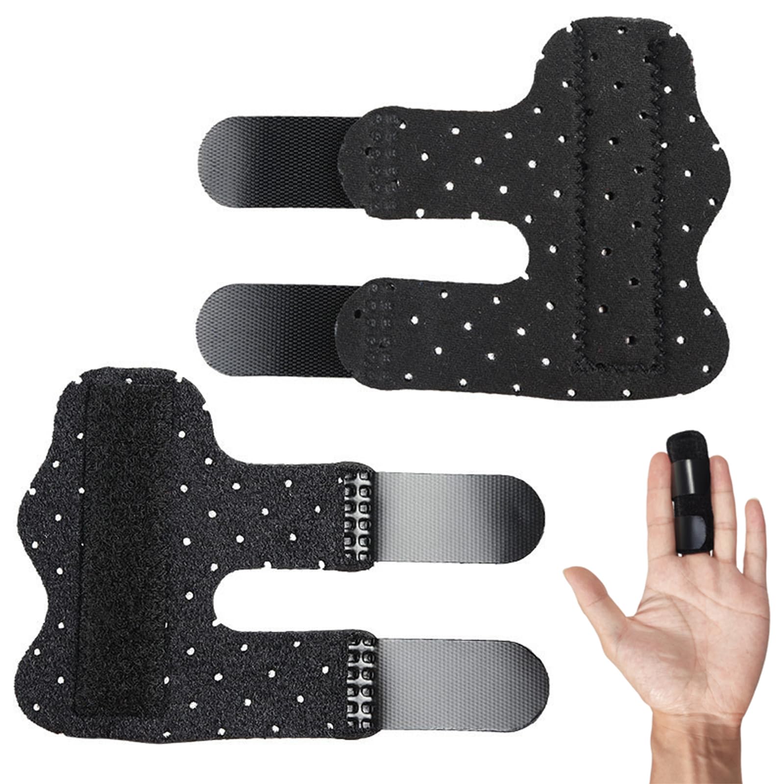 JDXun 2 Piezas Férula de Dedo, Soporte para Dedos con Ayuda de Aluminio Incorporada, Protector Dedos Mano, Dedo Férula para Dedos Rotos, Tensos, Artritis, Tendinitis