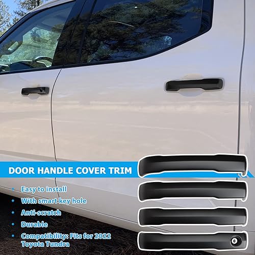 Miniatura 3 de Cubierta de manija de puerta de automóvil compatible con Toyota Tundra 2022 2023 2024 2025 2026 Accesorios protector de manija de puerta para Tacoma