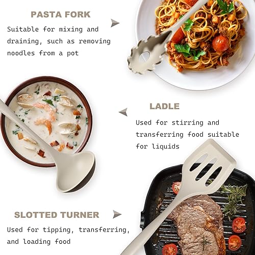 Miniatura 5 de Juego de utensilios de cocina de silicona, juego de 15 utensilios de silicona no tóxicos para cocinar, herramientas de cocina de grado alimenticio