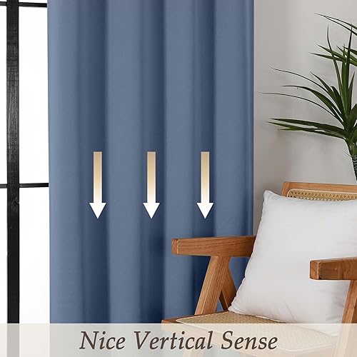 Miniatura 115 de Gwine Cortinas opacas para sala de estar de 63 pulgadas de largo, con aislamiento térmico, cortinas opacas para decoración de dormitorio con Azul