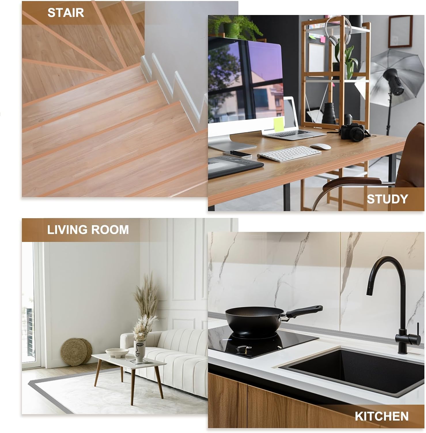 PATIKIL Wall Corner Protector 1.6 in x 33 Ft, Self Adhesive Wall Corner Guard Edge Protector Flexible Inside & Outside Corner Molding Trim for Ceiling Countertop, Coffee