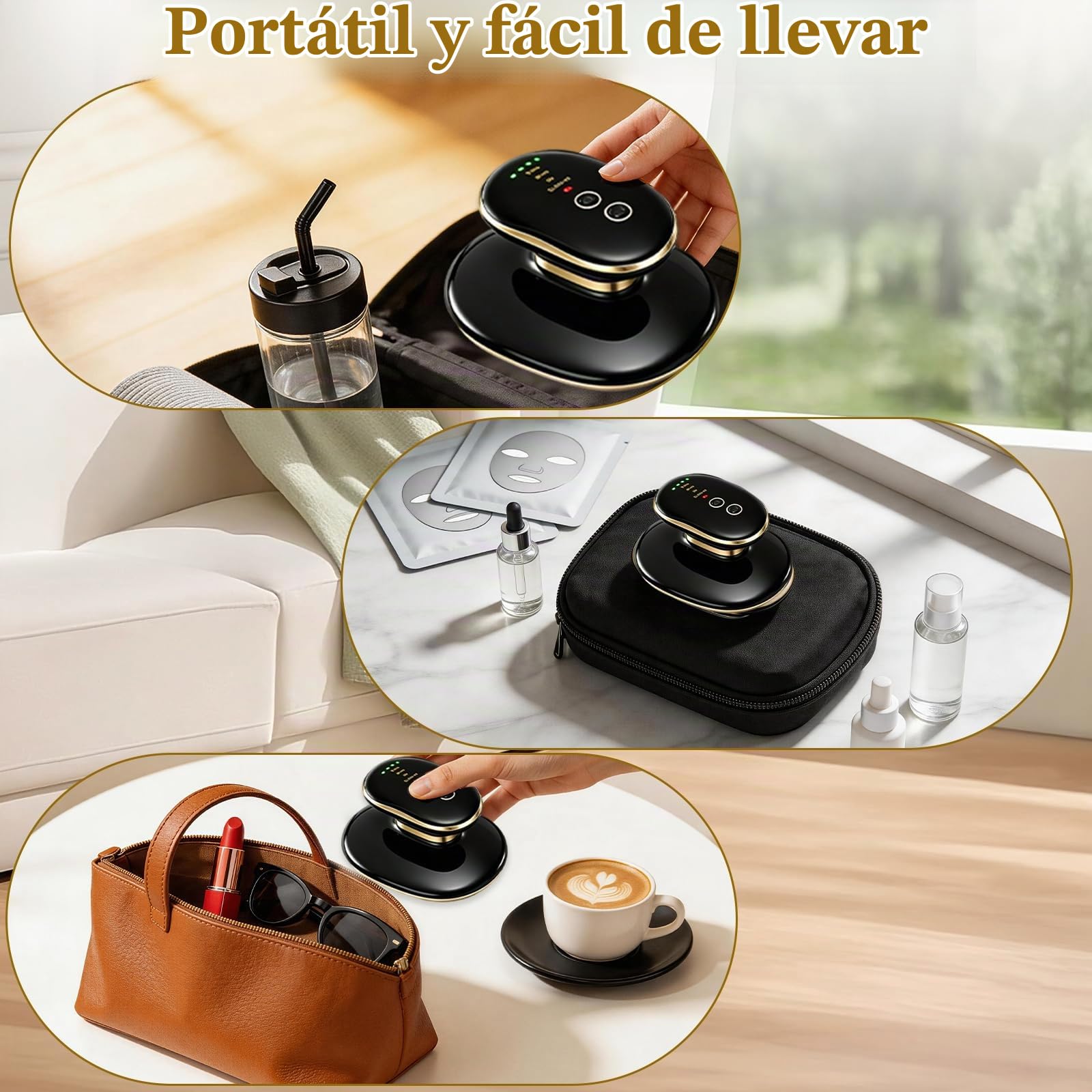 4 en 1 Masajeador Anticelulítico Eléctrico,Aparato Masajeador Corporal Profesional con Tecnologías EMS,SLIM y RF,Masajeador Celulitis para Abdomen,Glúteos,Piernas,Levantan,Aprietan y Suavizan la Piel