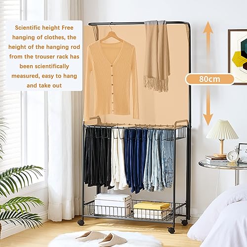 Miniatura 2 de LXBAMKEA Perchas multifuncionales para pantalones percheros de ropa extraíbles perchero para pantalones con 20 ganchos de almacenamiento ropa