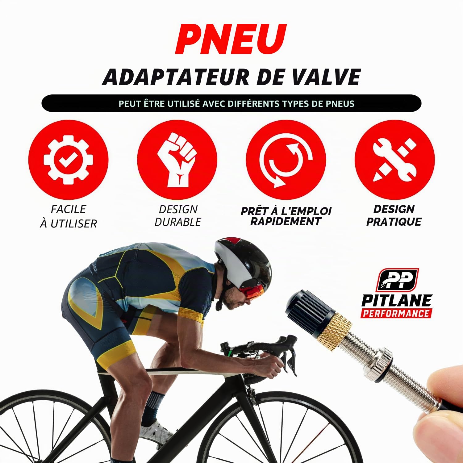 MIZOMOR 4pcs Adaptateurs de Valve avec Bague Étanchéité Obus Valve MIZOMOR 4pcs Adaptateurs de Valve avec Bague Étanchéité Obus Valve