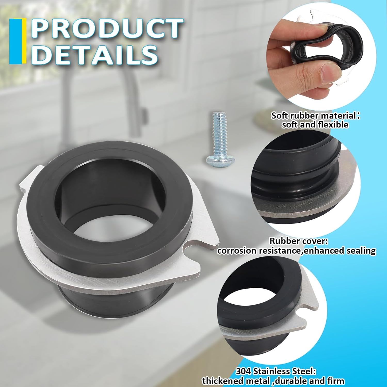 75499 Flex Coupler Garbage Disposal Replacement Parts Compatible with Insink-erator, Flexible Discharge Anti-Vibration Tailpipe Mount Coupling Replaces Part Number 74085