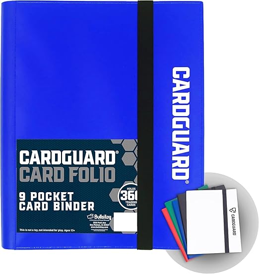 Trading Card Binder Pro-Folio – 9 Pocket Binder - Side-Loading Album, Durable & Acid-Free Storage for Pokémon, YuGiOh, MTG, TCG, Game & Sports Cards, Blue