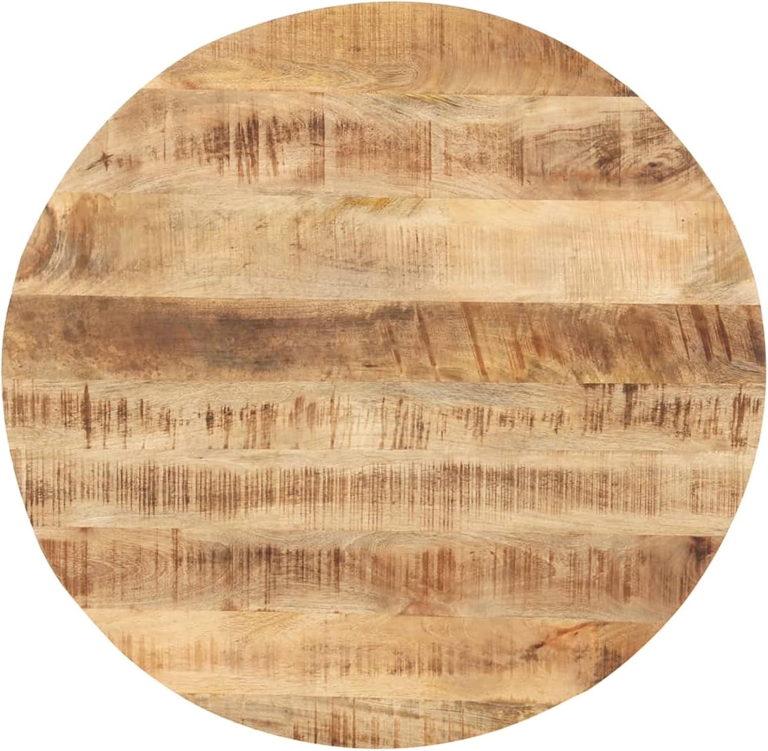 MOONAIRY Superficie de Mesa, Tableros para Mesas, Tablero Madera Maciza Mesa, Encimera De Madera, Redonda Madera Maciza de Mango 25-27 mm 80cm