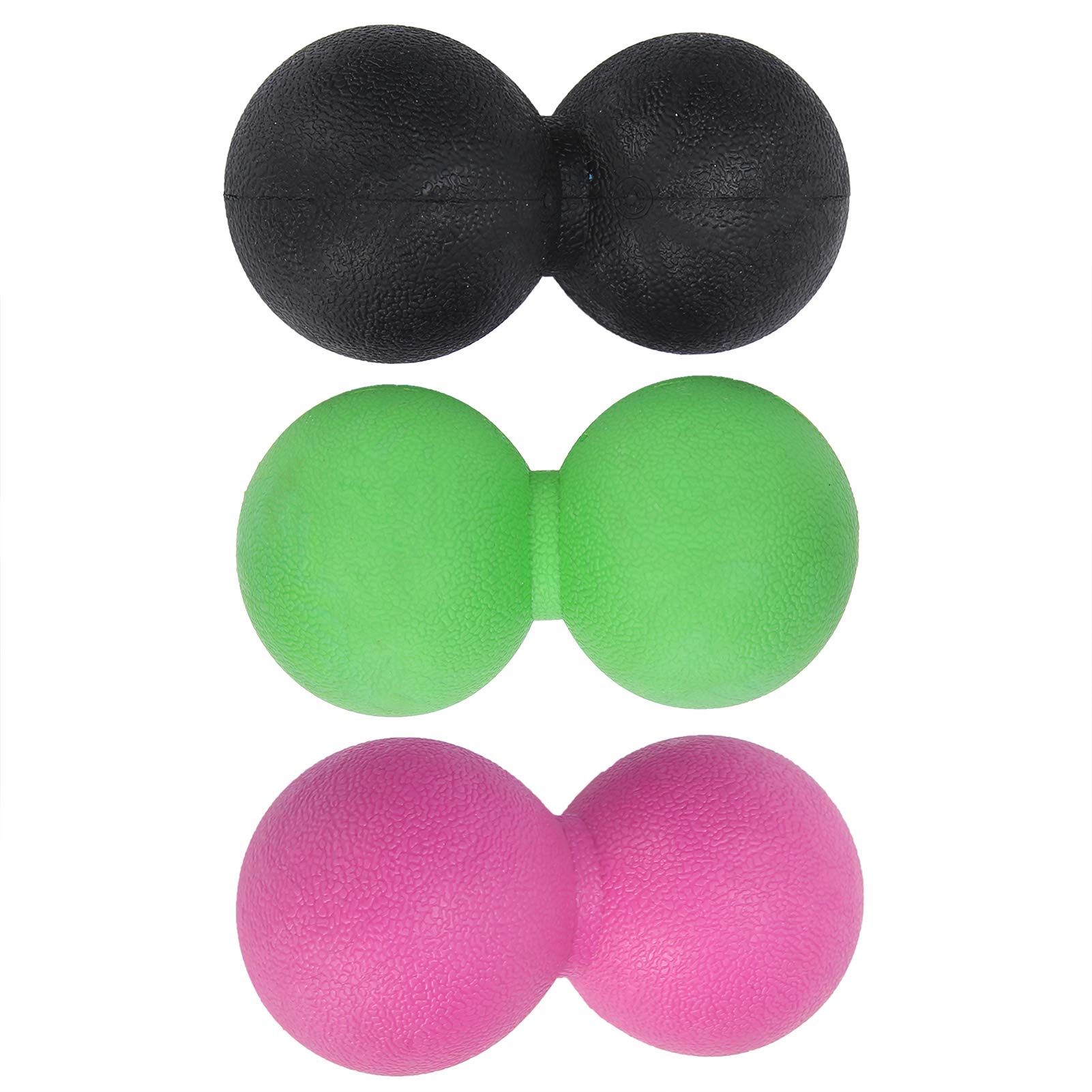 Hidyliu Yoga-Massageball-Set für Muskelentspannung und Triggerpunkttherapie – Tragbare TPR-Massagebälle, Geeignet für Sportler und Büroangestellte, 3er-Pack (Schwarz+Rosarot+Grün)