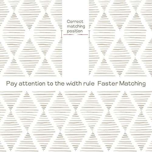 Miniatura 4 de Papel tapiz de rayas beige para despegar y pegar 177 x 1968 pulgadas papel de contacto beige papel tapiz moderno a rayas extraíble decorativo