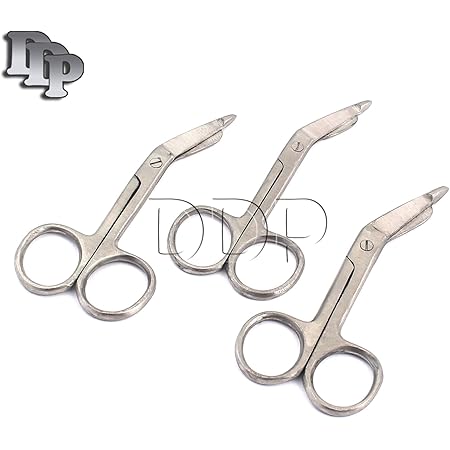 DDP 3 PCS STAINLESS STEEL LISTER BANDAGE SCISSORS 3.5" ECONOMY GRADE