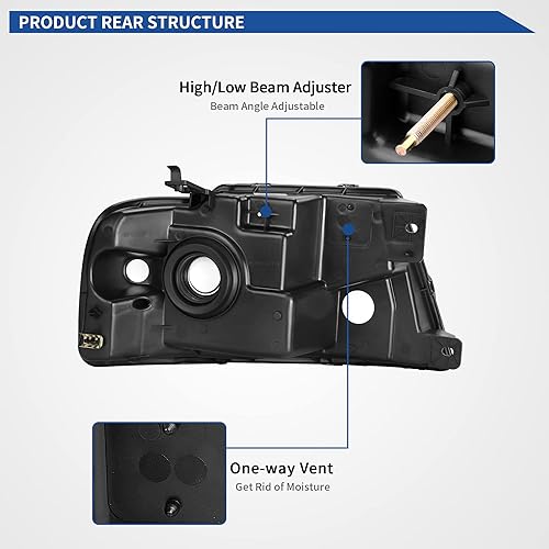 Miniatura 405 de oEdRo Faros delanteros compatibles con Ford F150 / 06-08 Lincoln Mark LT Pickup 2004, 2005, 2006, 2007, 2008, Ford F150 / 06-08 Lincoln Mark LT OE