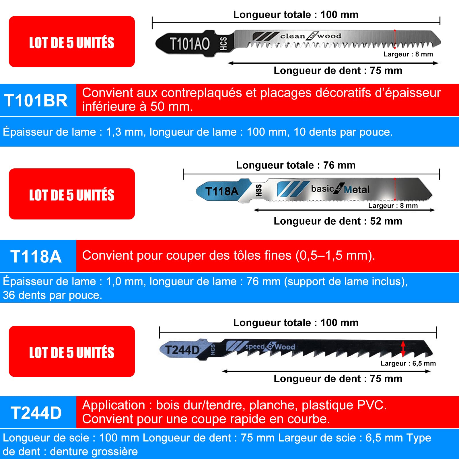 Scie Sauteuse Electrique Filaire 710W, 3000RPM Moteur Cuivre 6 Vitesses