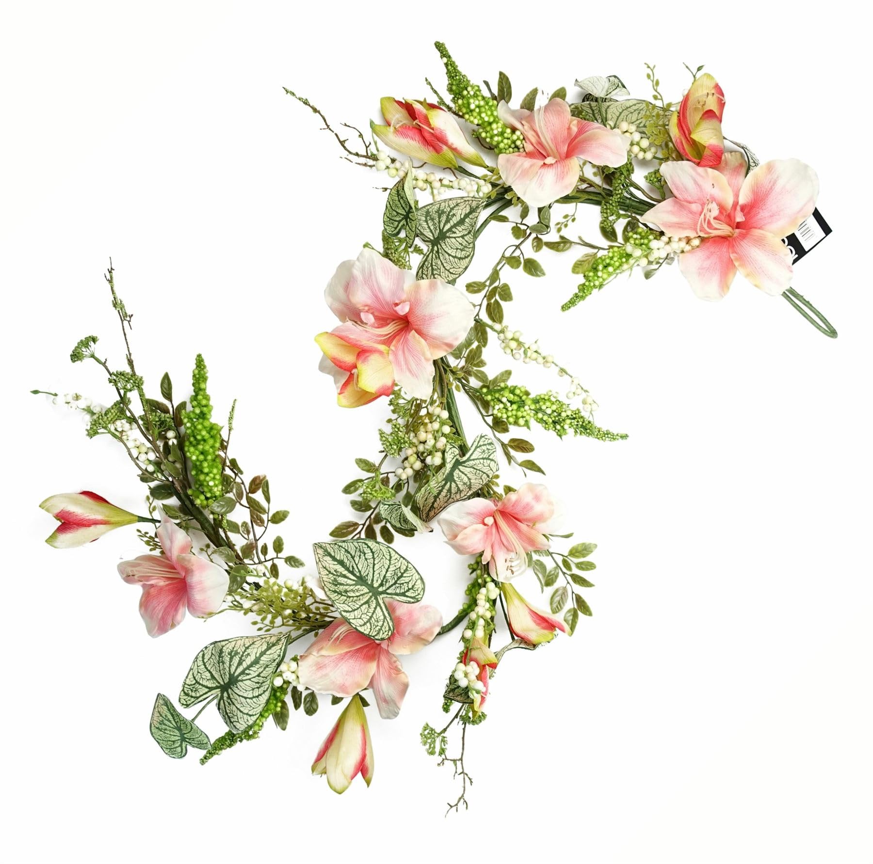Leaf Pink Lily Hanging Artificial Garland 180cm Silk/Plastic