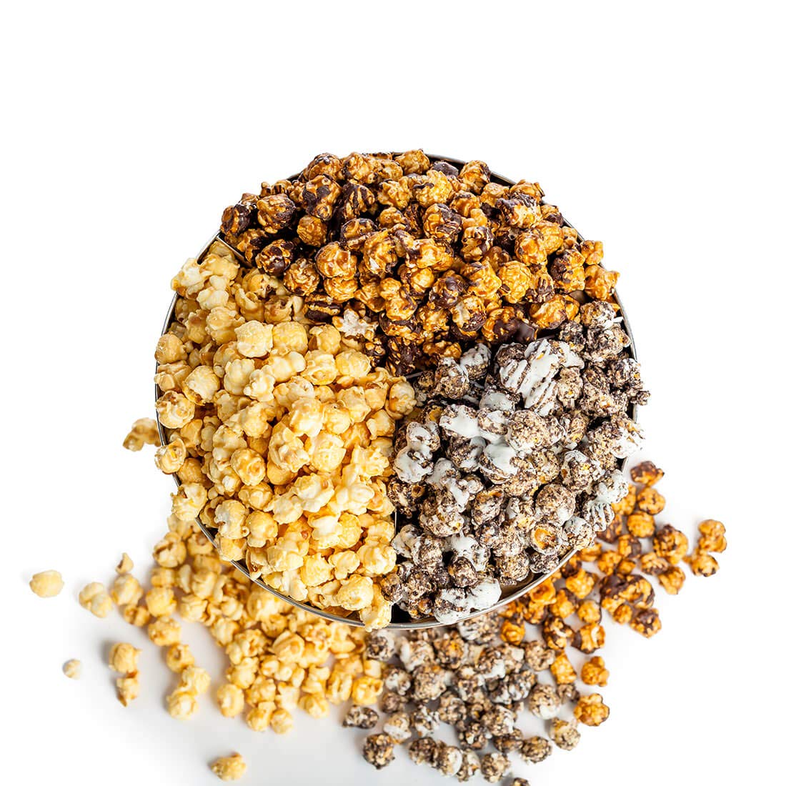 Popinsanity Gourmet Popcorn 2 Gallon Tin Overflowing w/3 Most Popular