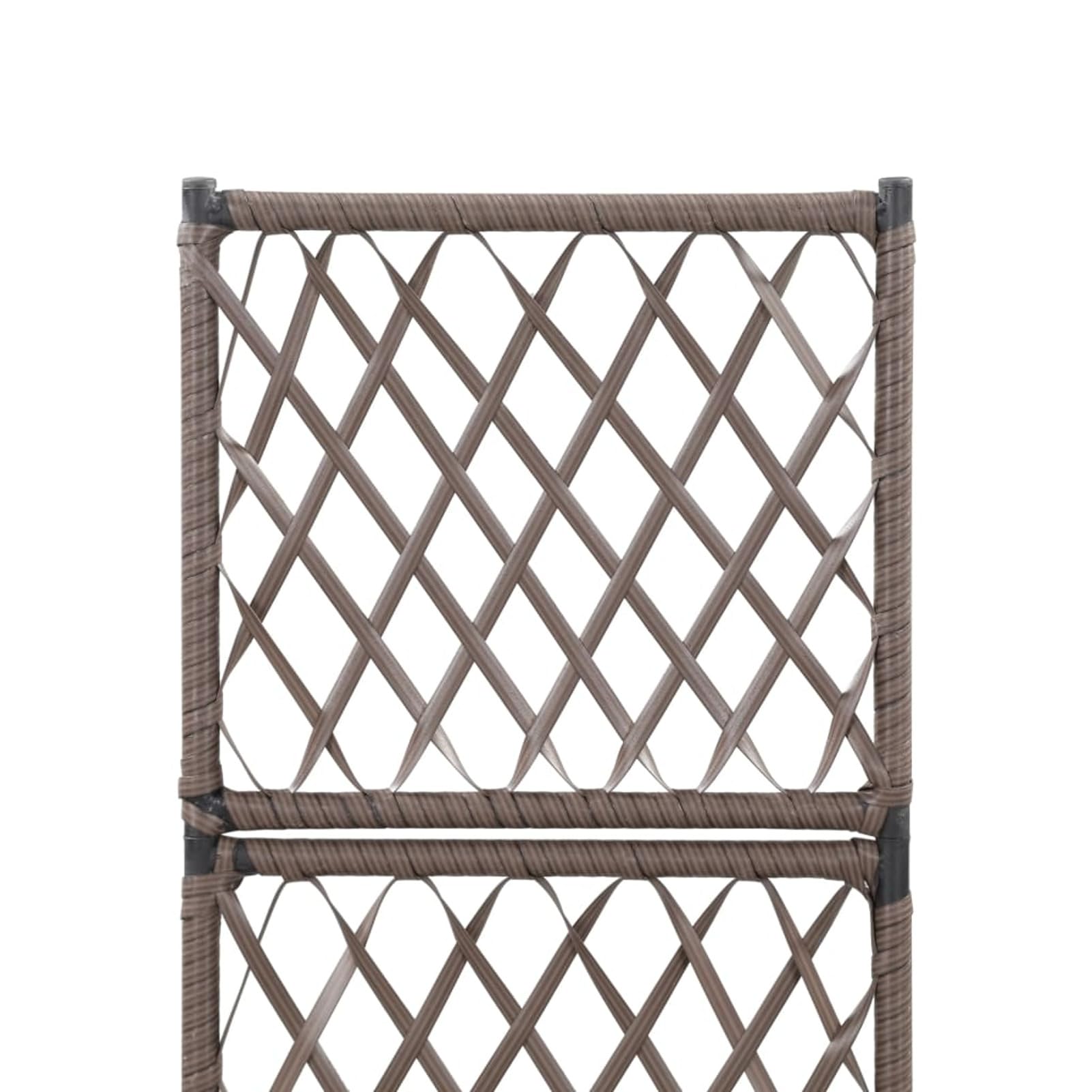 Homgoday Jardinera con Enrejado Arriate Macetero con Soporte para Trepadora Cultivos Plantas Flores para Terraza Jardín Exterior Enrejado y arriate 3 macetas ratán sintético marrón 30x30x107 cm