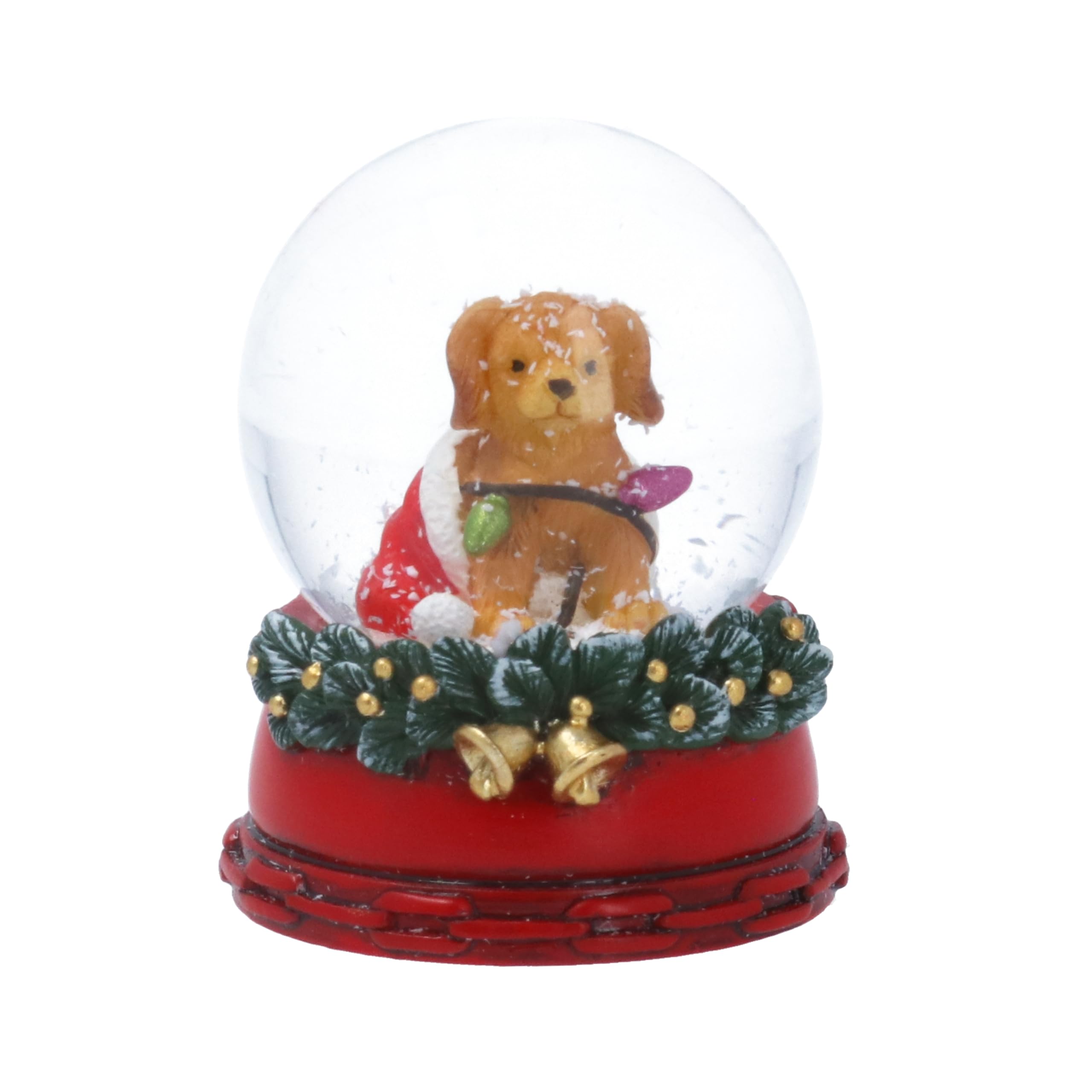 Gisela Graham Dog Mini Christmas Snow Globe, 6cm, Christmas Decoration, Festive Gift for Dog Lovers