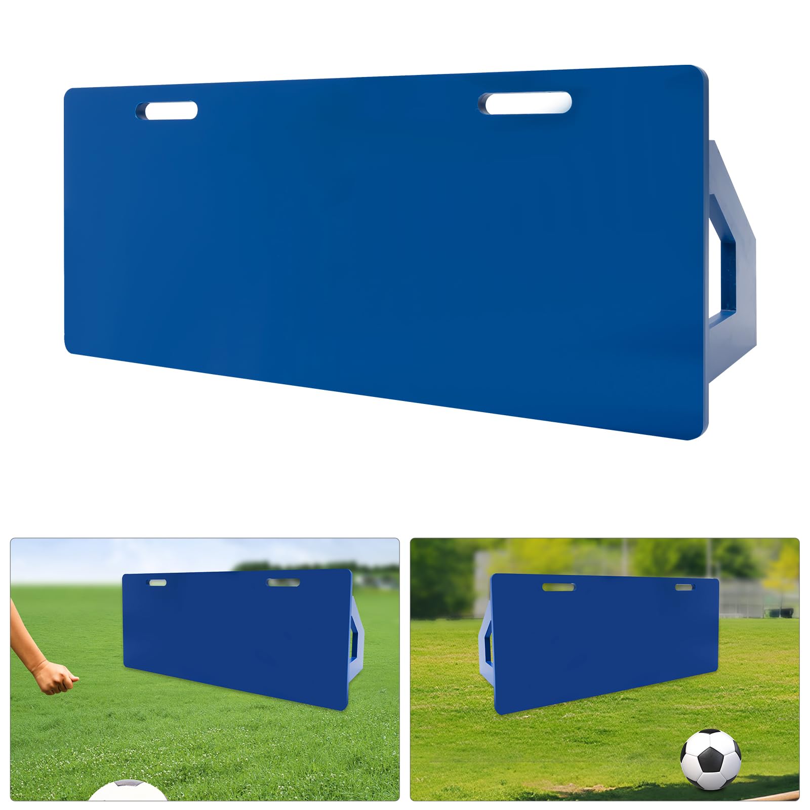 100 x 40 x 40 cm deska do odbijania piłki nożnej, przenośna płyta odbijająca odbijanie z HDPE, składana, dla dzieci i młodzieży, do przechodzenia i praktyki strzeleckiej (niebieska)