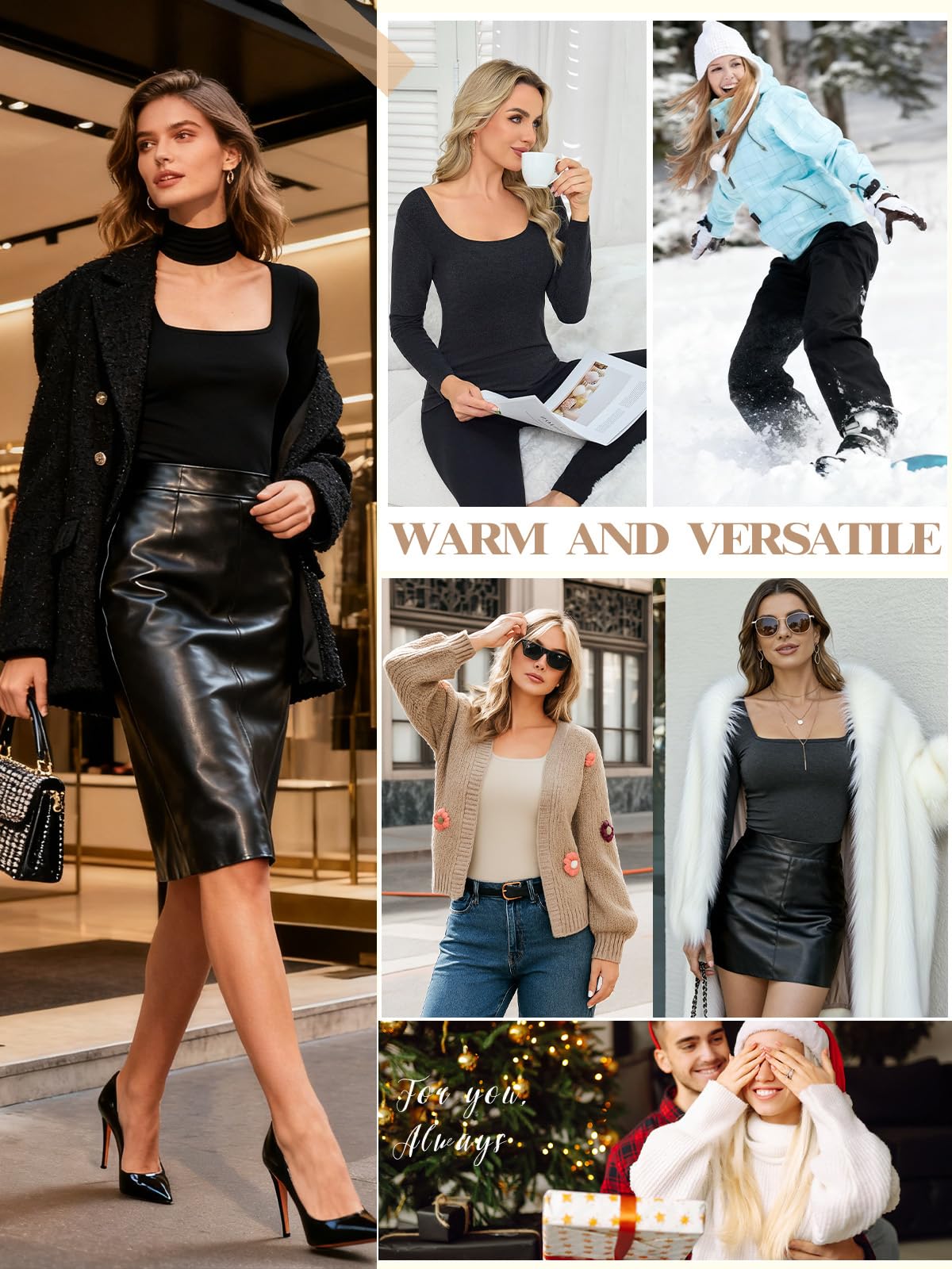 Top termico da donna a maniche lunghe biancheria intima termica da donna elasticità camicia termica invernale calda strati di base
