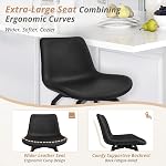 LUE BONA 360°Swivel Upgrade Bar Stools Set of 3, 26 Inch Morden Counter Height Bar Stools with Backs, Enlarged Seats, Metal Legs, Faux Leather Upholstered Barstools for Kitchen Island, Black