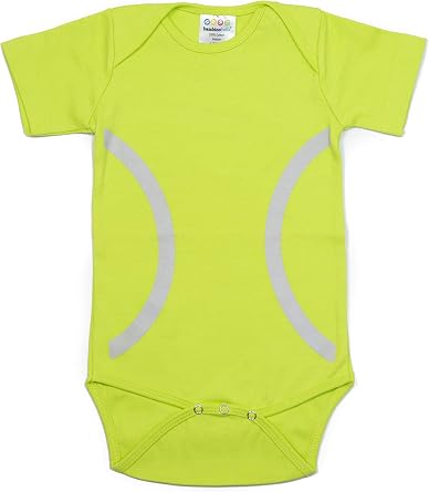 Bambino Sport Baby Sports Clothes - Short Sleeve Tennis Ball Onesie Outfit Yellow and White