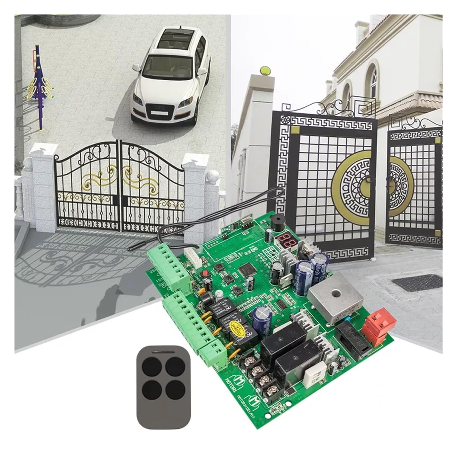Elektrischer TüRöFfner, 12V/24V-Platine for automatische Doppelarm-Schwenktoröffner-Steuerplatine, intelligentes Kontrollzentrumssystem, Austausch der Beschläge(KIT)