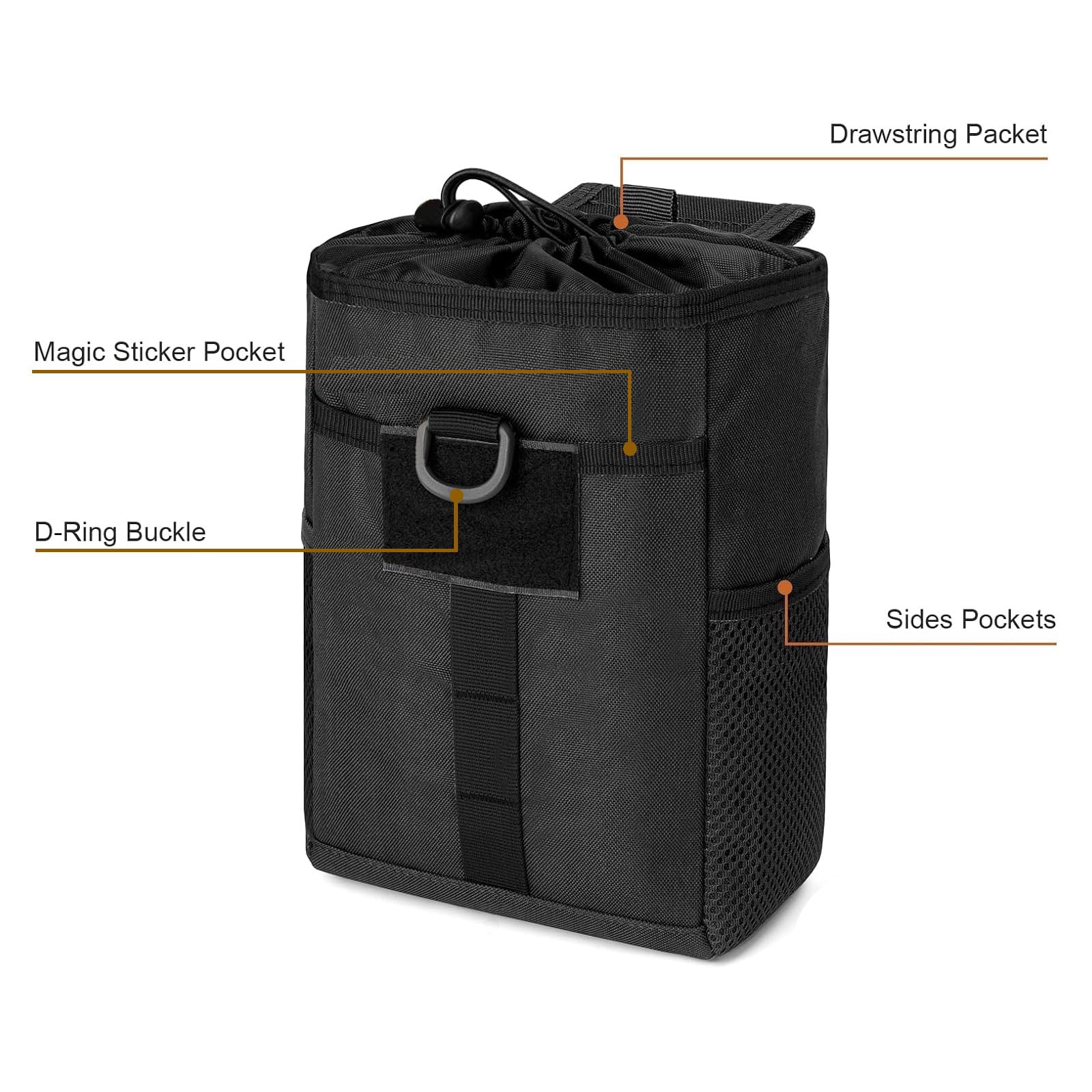 Molle Dump Pouch Roll-Up Drawstring Magazine Utility Pouch Folding Dump Bag (Green 1 pc)