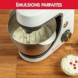 Moulinex Robot pâtissier, Capacité bol 4,6 L, 8 vitesses + Pulse, Technologie Fouet Whisk pour un fouettage parfait, Batteur et pétrin en fonte d'aluminium, 1100 W, Masterchef Gourmet blanc QA510110 - 5