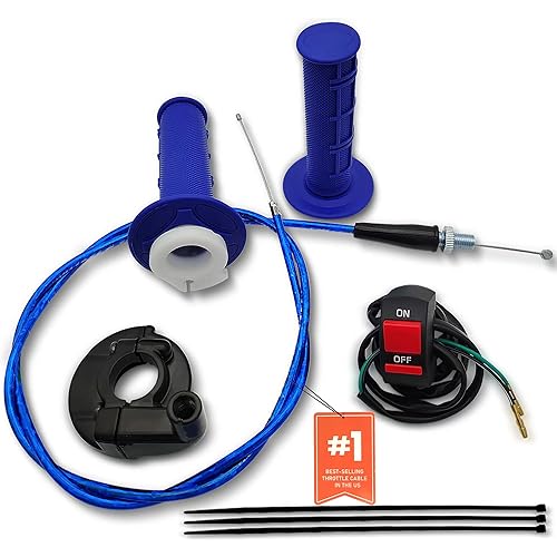 7/8 22mm Twist Throttle Accelerator Handle Grips,Mini Bike Throttle Cable Kit,Throttle Cable Kit for 50cc 90cc 110cc 125cc 140cc 150cc 200cc 250cc 4-Stroke Dirt Bike,mini Bike Pocket Bike