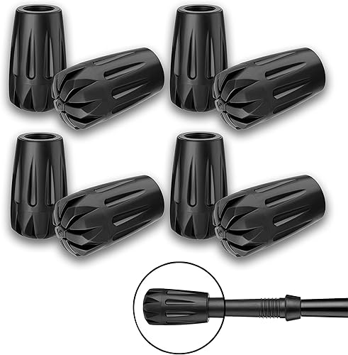 8 piezas de accesorios para bastones de trekking de repuesto duraderos de diamante negro, puntas de goma para bastones de senderismo para todos los