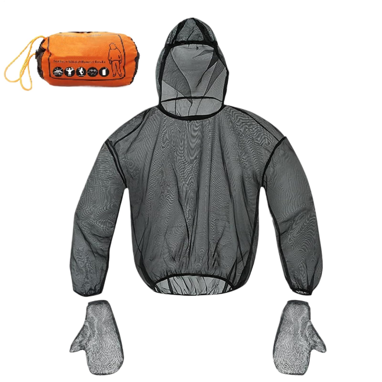 Generico Filets de protection pour corps anti-insectes, vêtements moustiques, accessoires de camping, respirants, protecteurs souples pour femmes et hommes, activités de plein air