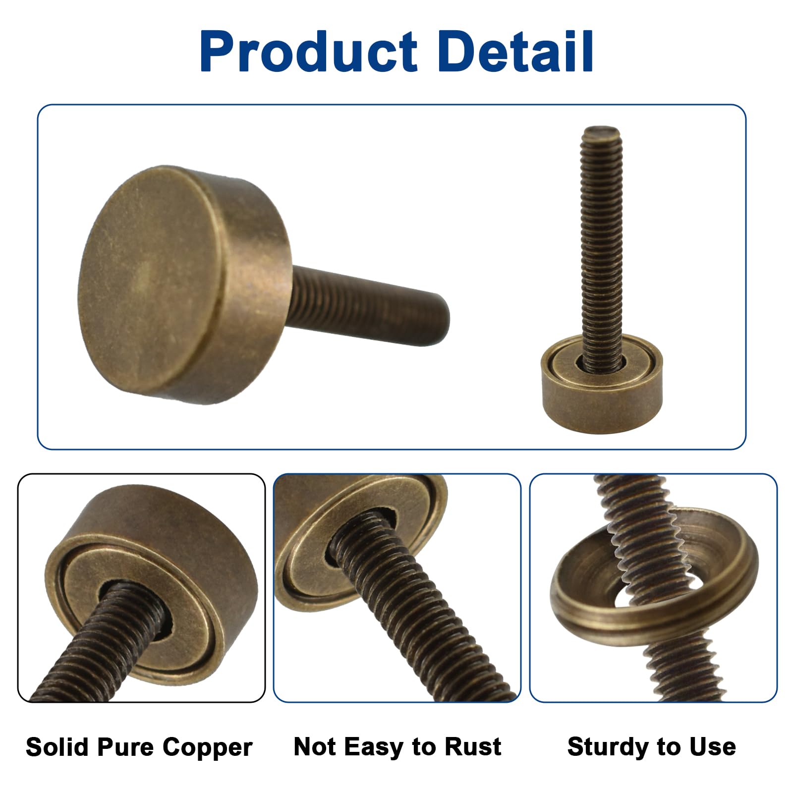 Amazon | ZIUZI 真鍮装飾ボルト キャップ付き、アンティーク