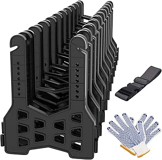 RVMATE RV Sewer Hose Support 20 Feet, Quick Set-up Septic Hose Support Black, Help Dumping Efficiently and Securely, Comes with Gloves and Organization Strap