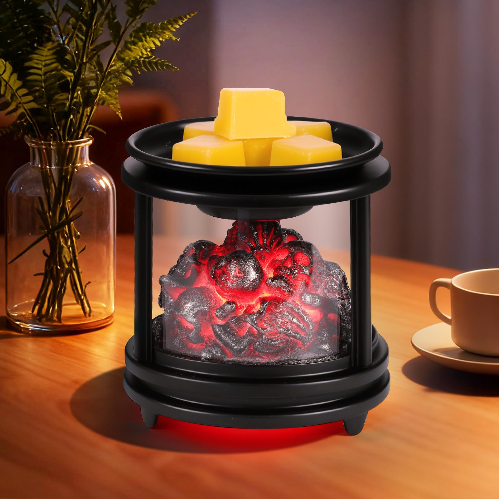 Wowlela Electric Wax Melt Burners,Skull Pattern Wax Melt Warmer with RGB Colour Changing, 3-in-1 Electric Wax Fragrance Lamp for Scented Candles/Essential Oils,Wax Burner for Home Office Gifts & Decor