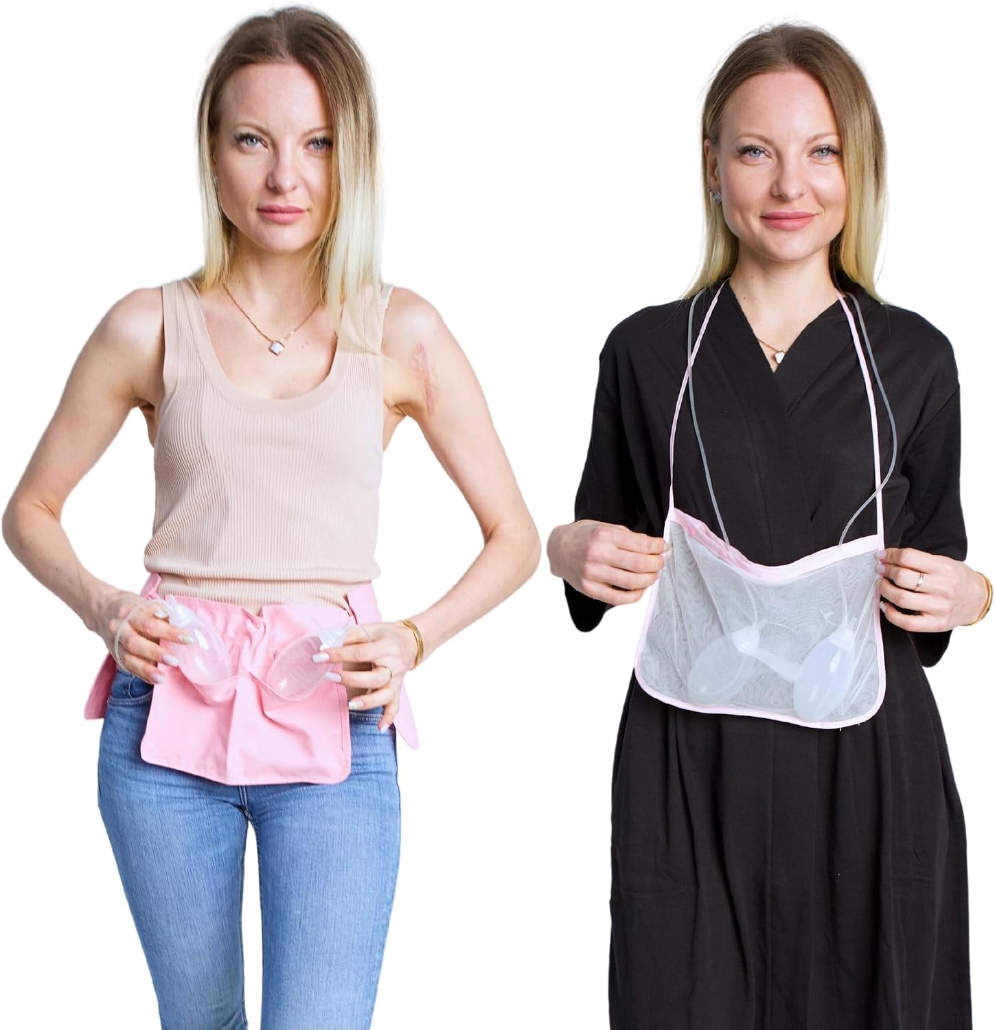 Mastectomy & Post Surgery Drain Carrier Belt with Elastic Buckle & Shower Holder (Two Pack/Printed Green)