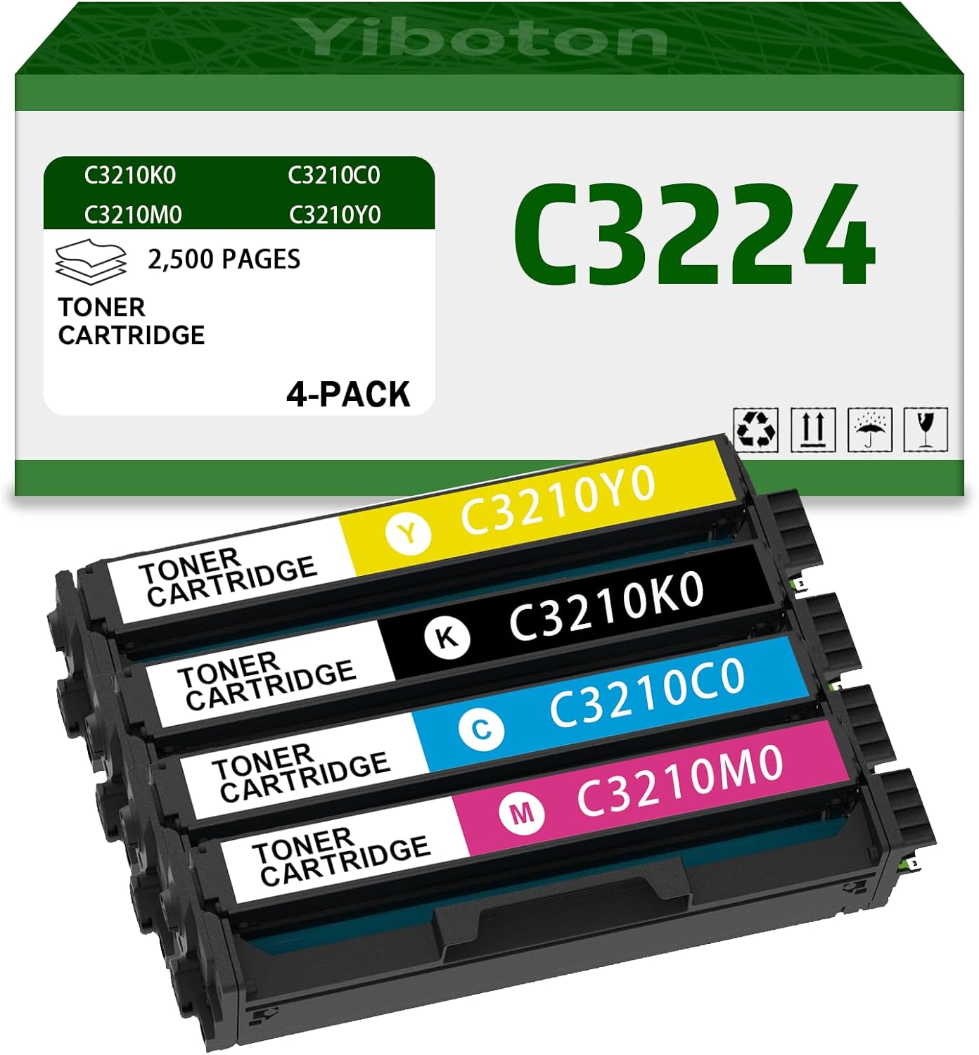 High Yield C3210K0 C3210C0 C3210M0 C3210Y0 Toner Cartridge 4-Pack with Chip Replacement Compatible for Lexmark C3224dw C3326dw C3426dw MC3224 MC3326 MC3426 Series Printer