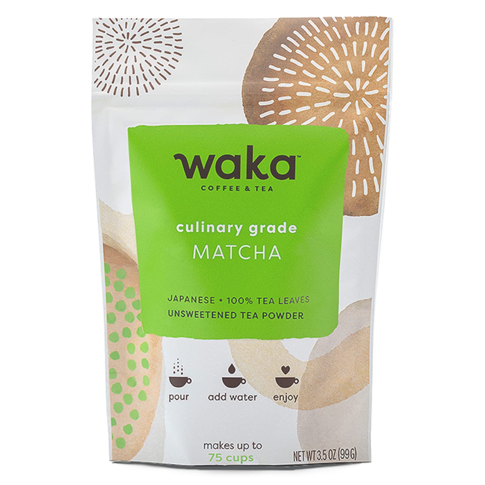 Waka — Culinary Grade Matcha Tea Powder — Japanese — 3.5 oz Bulk Bag