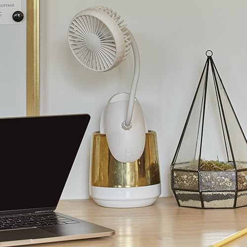 Miniatura 9 de O2COOL Ventilador de clip de batería USB recargable de 5 pulgadas, ventilador ajustable con 3 velocidades, cuello ajustable, cuello de cisne largo,