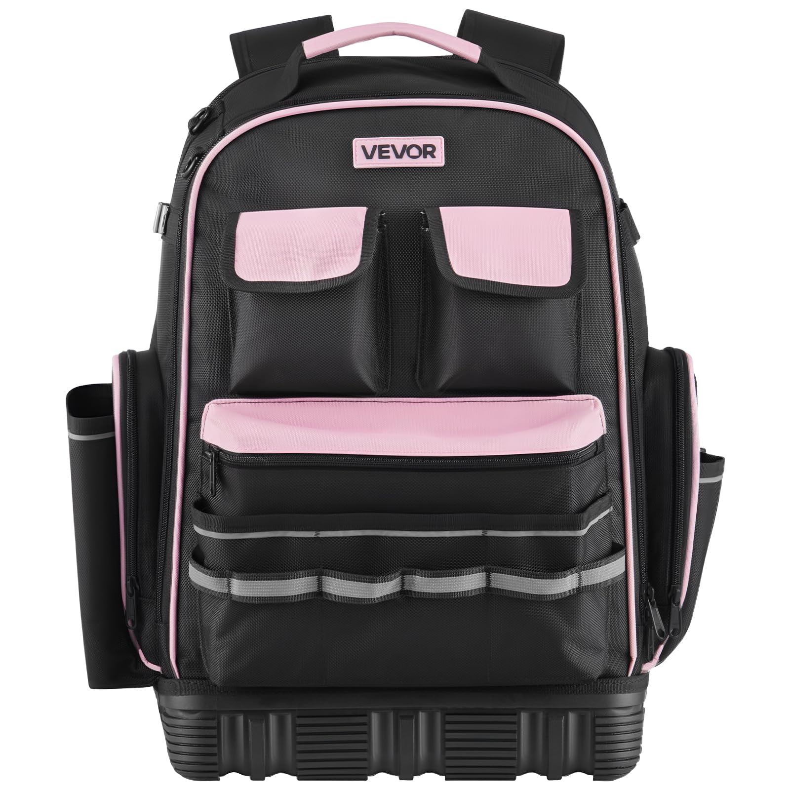 VEVOR Mochila para Herramientas, Mochila de Trabajo 330 x 200 x 490 mm con 56 Bolsillos, Compartimento para Portátil y Base Moldeada, Organizador de Herramientas para Electricistas, Reparadores