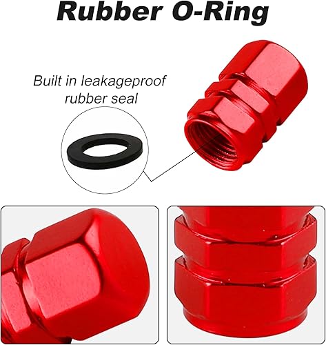 Miniatura 3 de Alpmosn Tapas de vástago de válvula de neumático de aluminio, cubiertas de válvula de rueda, tapa de neumático a prueba de polvo, accesorios